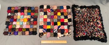 Handmade Shaker Confetti Mat & Two Puffy Quilting Square Parts