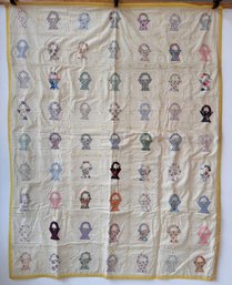 Vintage Flower Basket Quilt  Throw Size (62' X 49')