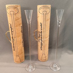 Pair Of Handmade By Lindshammar Of Sweden Tall Glasses