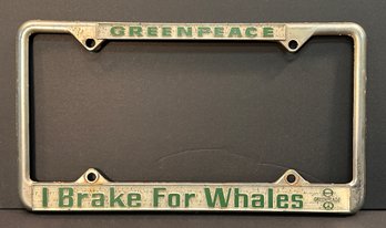 Vintage Greenpeace Metal License Plate Bracket