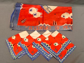 1933-1934 A Century Of Progress Exposition Silk Tablecloth And