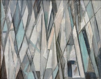 Elizabeth H. Frisch (MA/CT, 1910-1980) Oil On Canvas, Cubist Sailboats