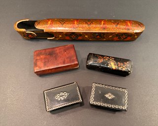 Group Of 5 Small Rectangular Decorative Boxes