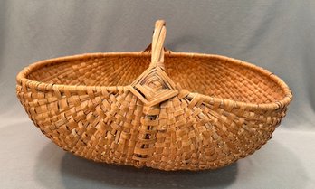 American Antique Split Oak Buttocks Gathering Basket
