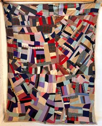 Early 20th Century American Patchwork Crazy Quilt