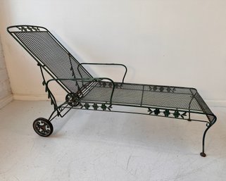 Woodard Green Painted Cast Iron Chaise Lounge
