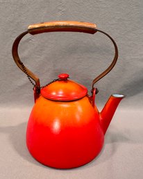 Vintage Descoware Cast Iron Enamel Tea Kettle