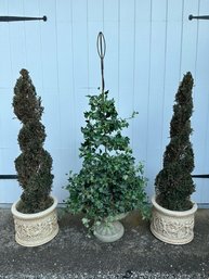 3 Faux Sculptural Topiaries