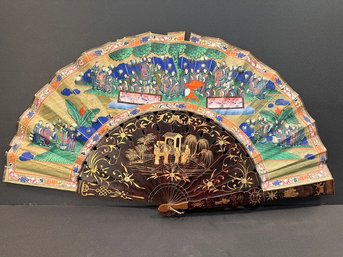 19th-C. Chinese Export Hand Painted Fan