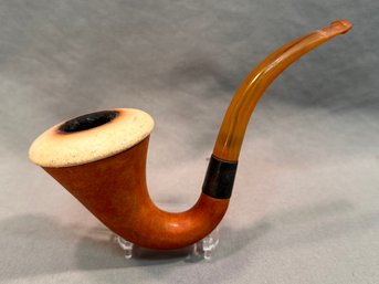 Vintage Gourd Calabash Pipe With Meerschaum Bowl