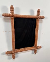 Vintage Bamboo Style Wood Carved Mirror