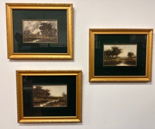 3 Continental Pastoral Landscape Prints