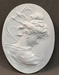 Vintage Ceramic Cameo Relief Wall Plaque