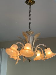 Mid Century Murano Glass 5 Light Chandelier