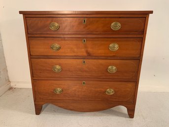 Antique Federal Cherry Hepplewhite Connecticut Chest Of Drawers