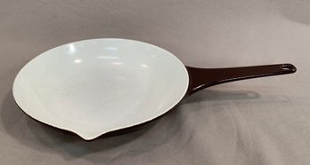 Vintage Michael Lax Design Copco Brown Enameled Cast Iron 109E Skillet Pan 8.5' Diameter