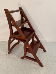Modern Wooden Metamorphic Library Step Stool/Chair