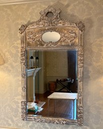 Carved And Painted Louis XVI Beveled Glass Mirrot