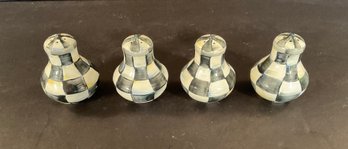 4 MacKenzie Childs Courtly Check Pattern Salt & Pepper Shakers