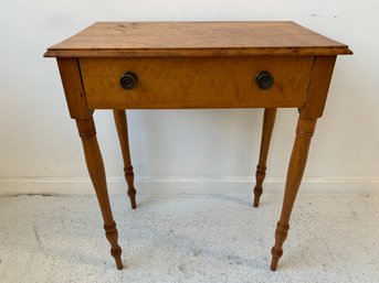 19th Century Sheraton Birds Eye & Curly Maple Single Drawer Stand