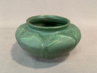 Arts And Crafts Era Hampshire Art Pottery Green Matte Glaze Squat Form Vase