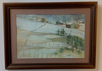 Neil Nastri (CT, 1951-2021) Rural Connecticut Landscape, Watercolor On Paper, Dated '99