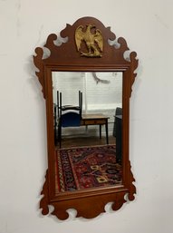 Adams Cabinet Shop Chippendale Style Mahogany Wall Mirror With Gilt Eagle