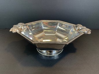 Topazio Cazenovia 2 Handled Silver Plate Pedestal Bowl