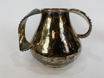 Los Castillo (Taxco, Mexico), Silverplate And Hardstone Two-Handled Fish Vase