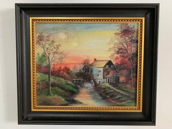 Signed Dennison Painting Of A Country Landscape