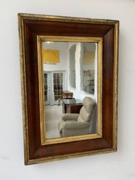 Antique 19th Century American Mahogany Ogee Mirror With Gilt Liner