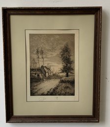 Camille Fonce (French, 1867-1937) Signed Etching, 1890