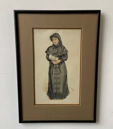 Vanity Fair Colored Chromolithograph By Spy Titled  'Mrs. Weldon', Published In 1884