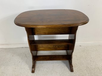 Vintage Walnut Book Table With Oval Top