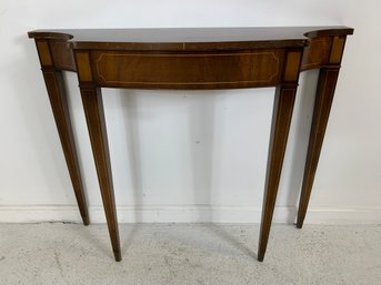 Hepplewhite Style Mahogany Inlaid Demilune Console Table