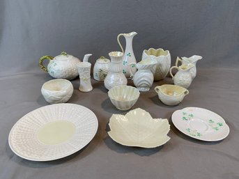 Group Of  15 Belleek Pottery Items