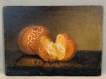 19th Century Oil On Panel Still Life With Oranges