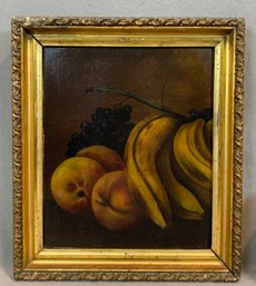 19th Century Still Life With Fruit, Oil On Board