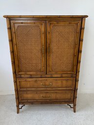 Vintage Dixie 'Tahiti' Faux Bamboo Gentleman's Chest, Hollywood Regency