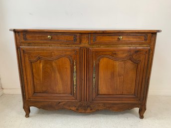 Antique French Provincial Louis XV Carved Walnut Buffet, C. 18th-19th Century