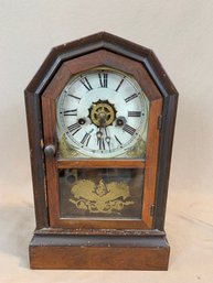 Antique American Cottage/Beehive Rosewood Mantel Clock