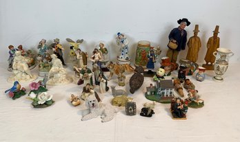 Extensive Collection Of Figures Porcelain, Ceramic , Resin And Wood  Curio Objects