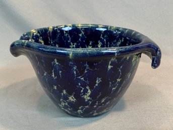 Bennington Pottery Blue Spatterware Batter Bowl