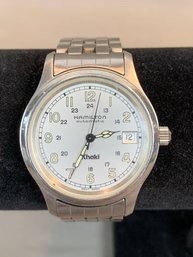 Hamilton Khaki Model 9721B  Silver Dial Cathedral Hands Automatic 39 Mm Wristwatch