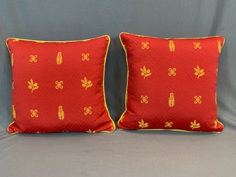 Pair Of Amelie Michel French Bee Themed Decorative Pillows