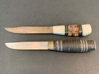 Lot Of 2 Vintage Knives - WW2 Trench Art, Norweigan Scout Knife