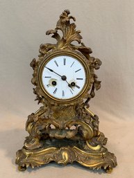 Antique Vincent And Cie French Louis XV Style Gilt Bronze Mantel Clock