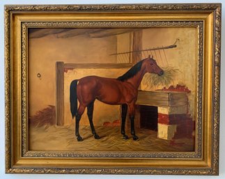 Alick D. Summers (British, 1864-1938) Oil On Board, Horse Portrait In A Stable Interior
