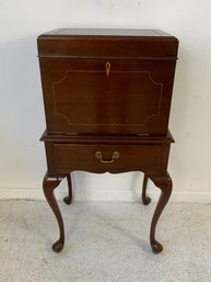 Mahogany Queen Anne Style Silver Chest On Stand
