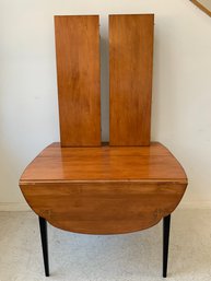 L. Hitchcock Maple And Ebonized Drop-Leaf Dining Table With Stencil Decoration